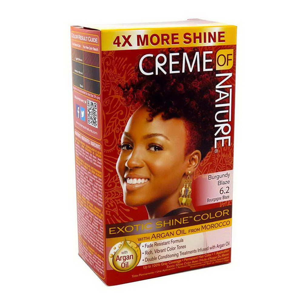 Creme of Nature Exotic Shine Hair Color with Argan Oil, 6.2 Burgundy Blaze, 1 Ea