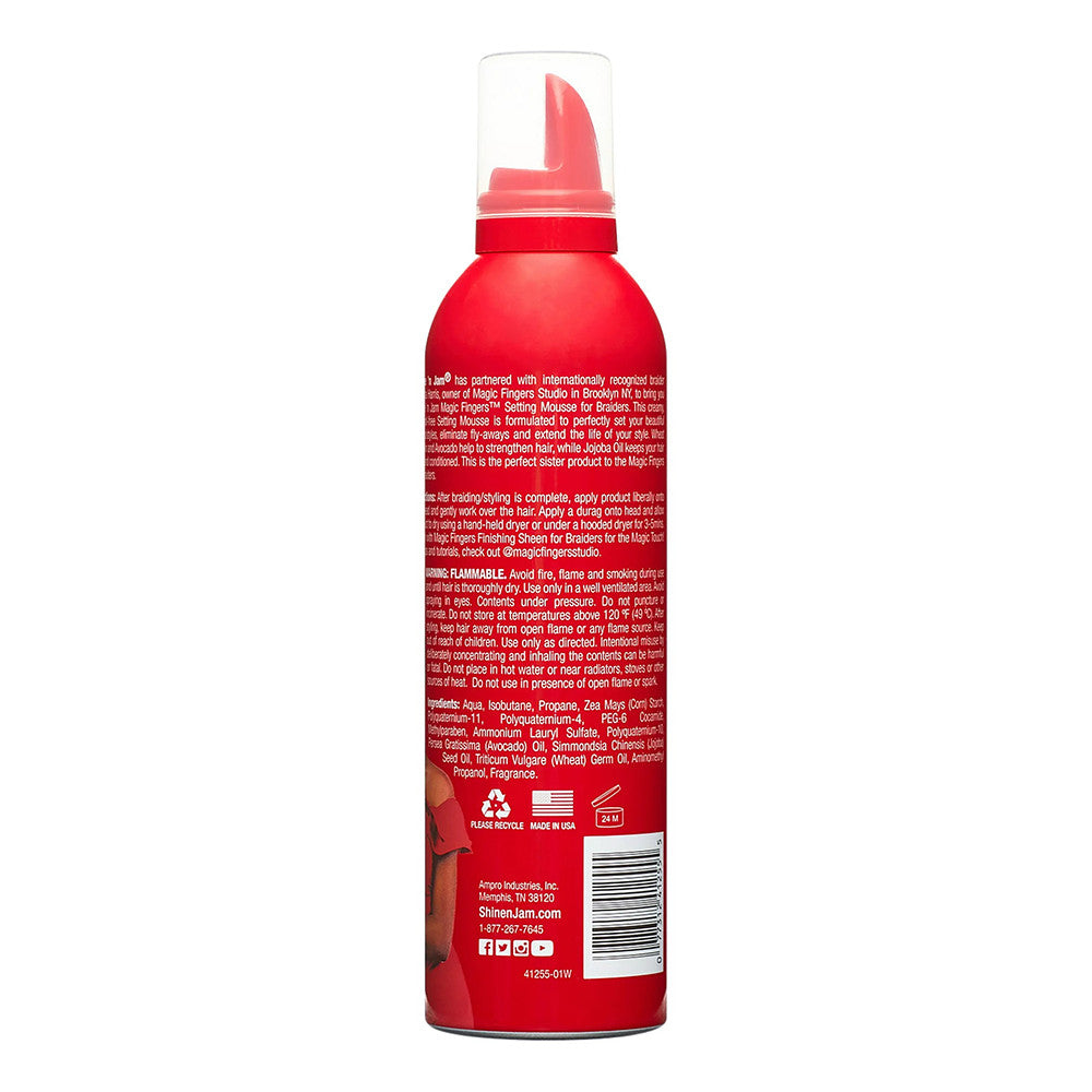 Ampro Shine N Jam Magic Fingers Setting Mousse for Braiders, 12 Oz