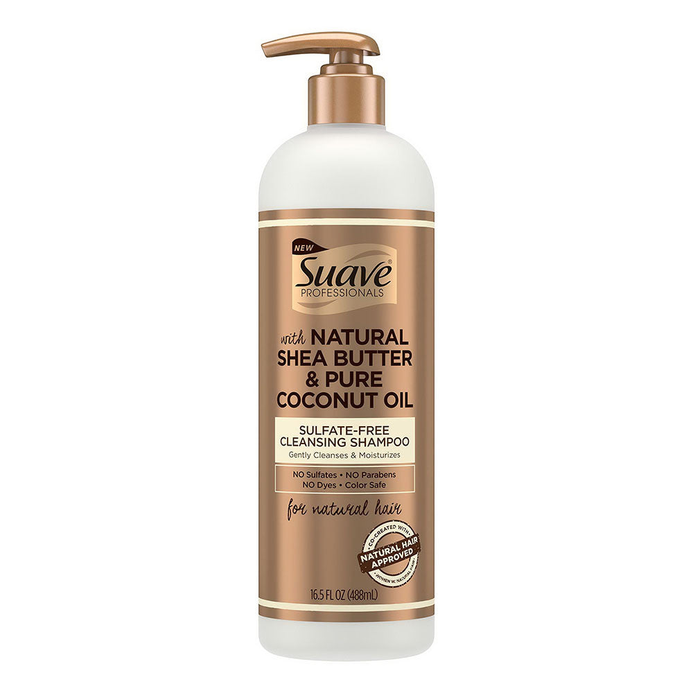 Suave Natural Shea Butter and Pure Coconut Oil Cleansing Shampoo, 16.5 Oz