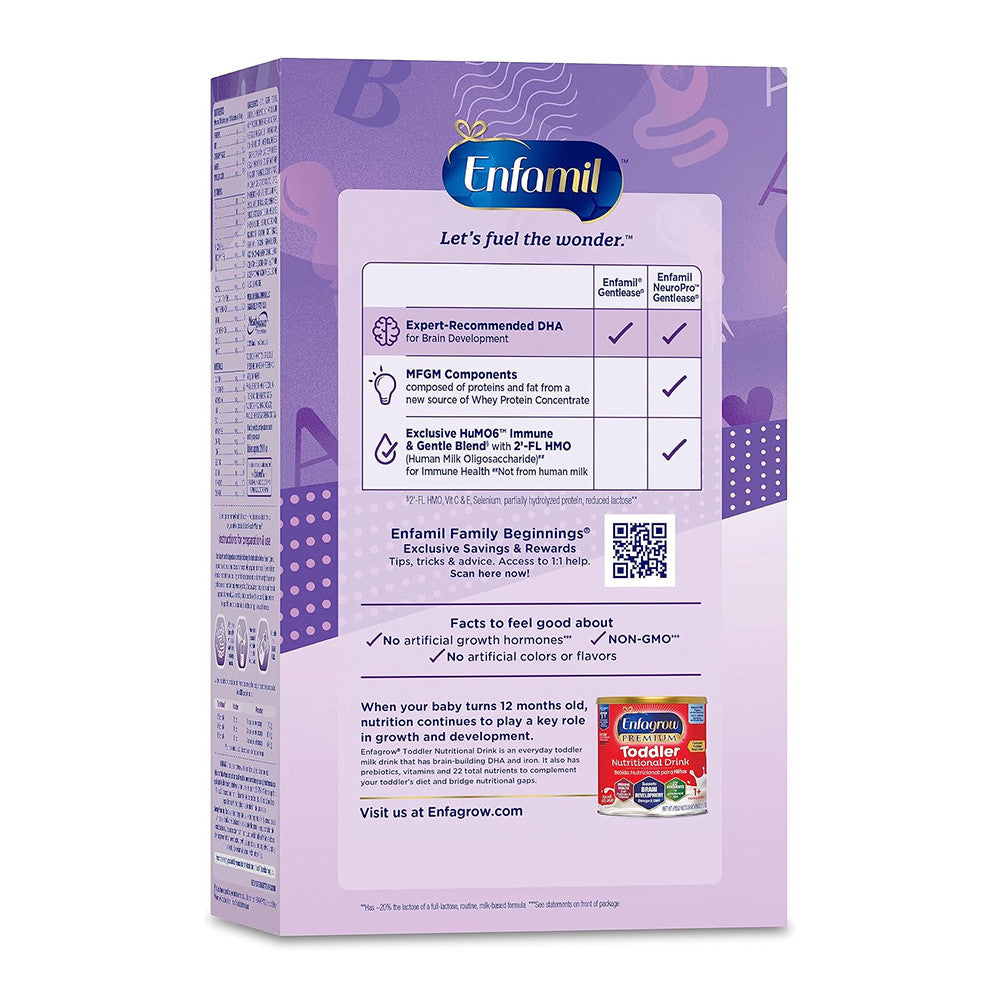 Enfamil NeuroPro Gentlease Baby Infant Formula Powder 2 Packets, 15.2 Oz, 4 Ea
