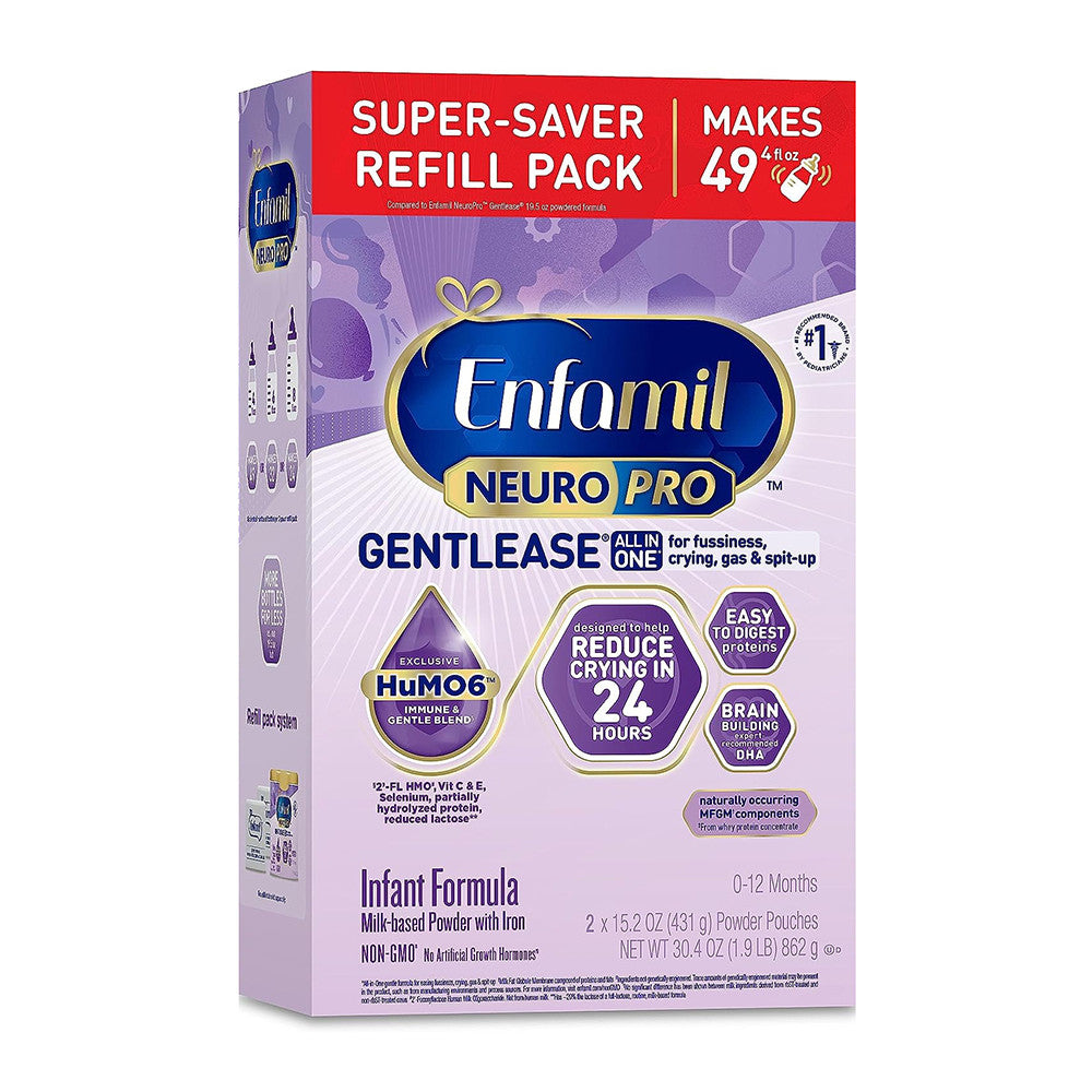 Enfamil NeuroPro Gentlease Baby Infant Formula Powder 2 Packets, 15.2 Oz, 4 Ea