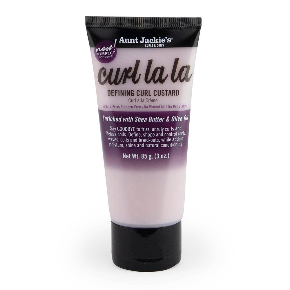 Aunt Jackies Curl La La Defining Curl Custard Curl Definition and Moisture Travel Size 3Oz (85g)