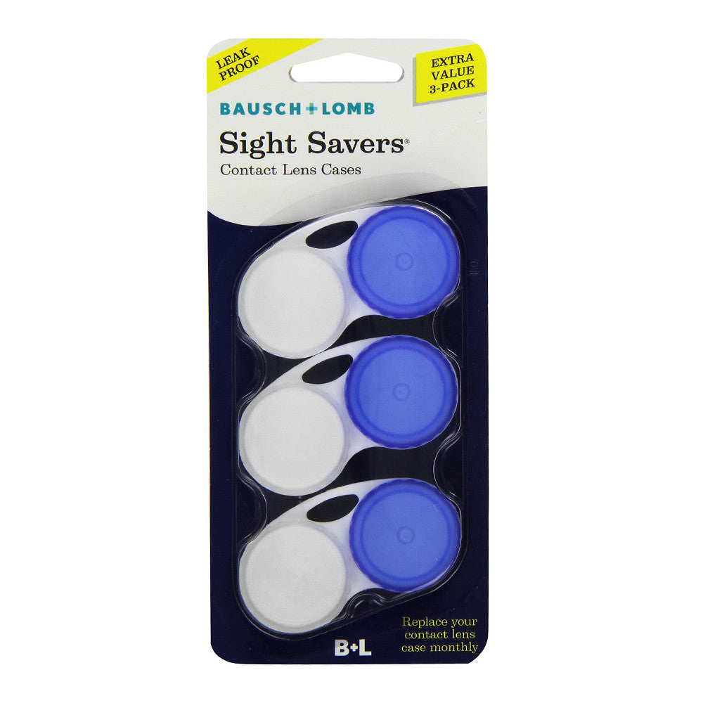 Bausch And Lomb Sight Savers Contact Lens Cases, Leak Proof, 3 Ea