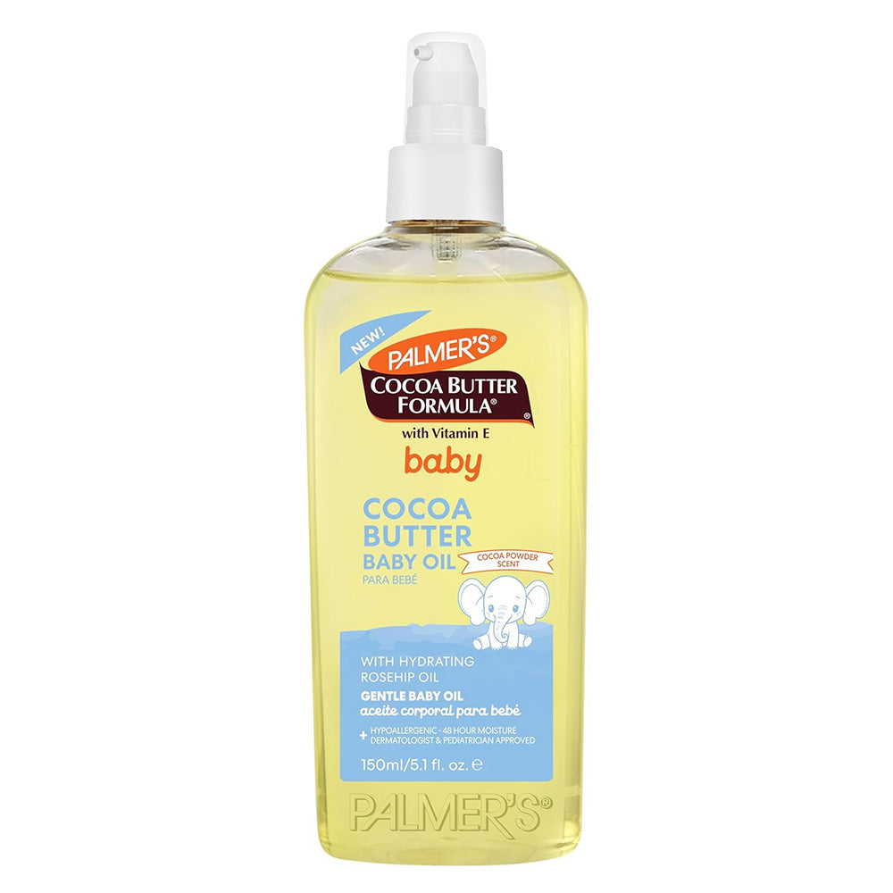 Palmers Cocoa Butter Formula Gentle Baby Oil with Cocoa Butter and Hydrating Rosehip Oil 5.1Oz (150ml)