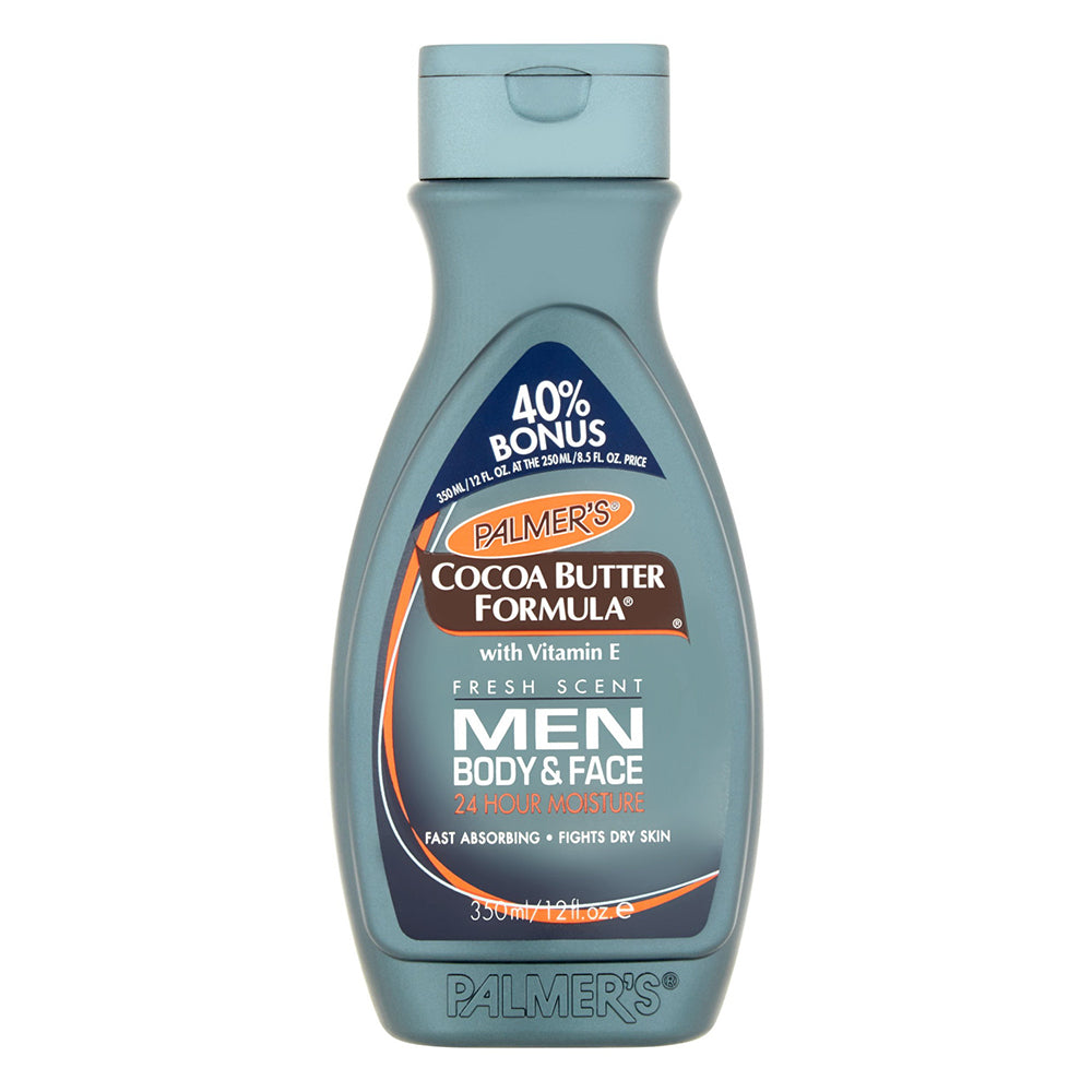 Palmers Cocoa Butter Formula with Vitamin E for Mens Body and Face Moisturizes Dry Skin 12Oz (350ml)