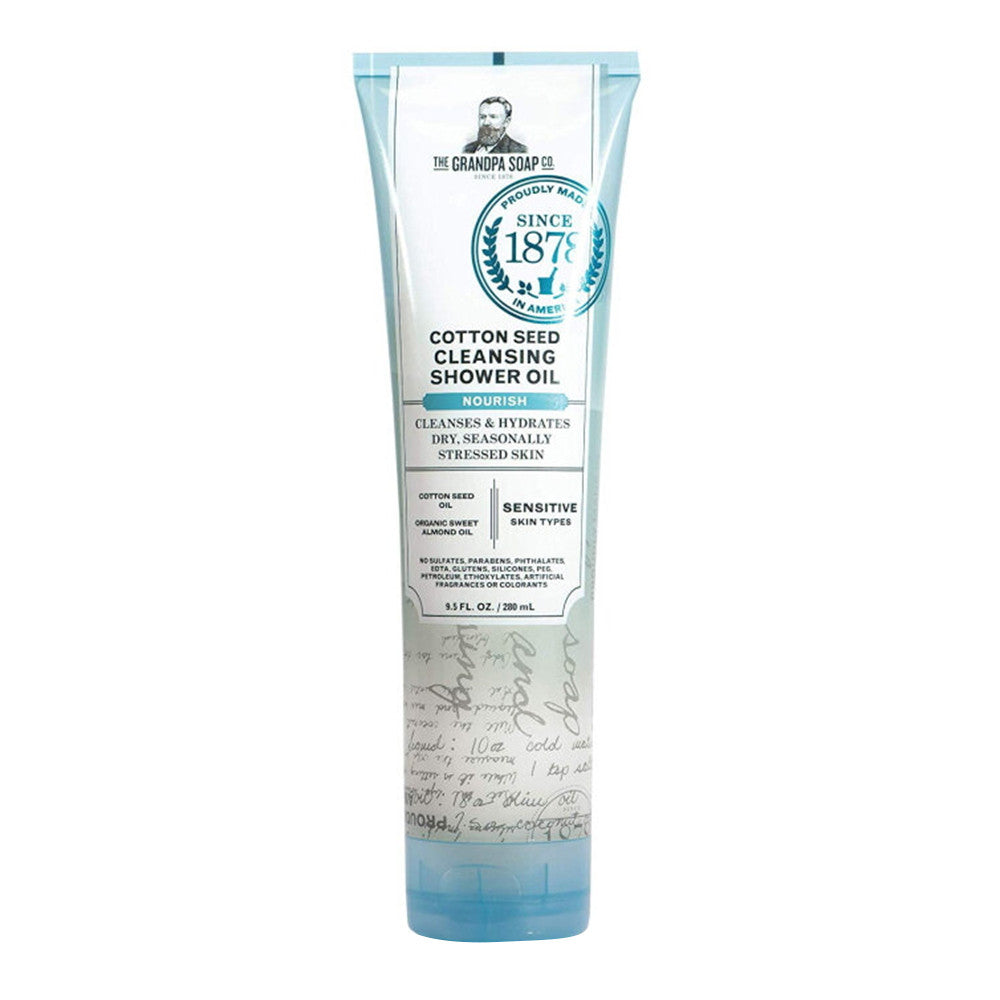 The Grandpa Soap Company Cotton seed Cleansing Shower Oil Body Wash, 9.5 Oz