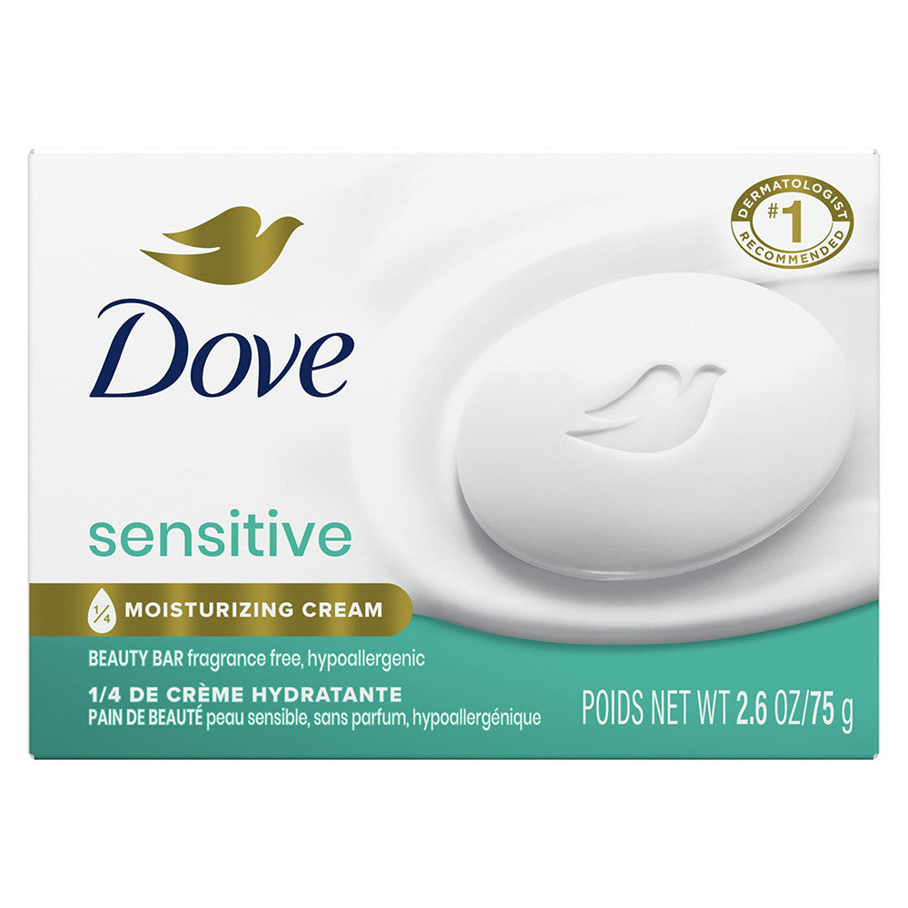 Dove Beauty Sensitive Skin Bar Soap, Unscented, 2.6 Oz