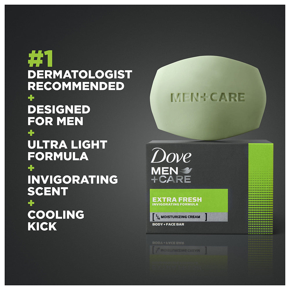 Dove Men+Care Body and Face Bar Extra Fresh, 6 Ea, 3.75 Oz