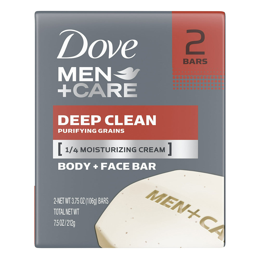 Dove Men Plus Care Deep Clean Body And Face Bar, 2 Ea, 3.75 Oz