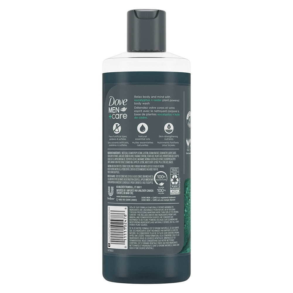 Dove Men Plus Care Relaxing Eucalyptus And Cedar Hydrating Body Wash, 18 Oz