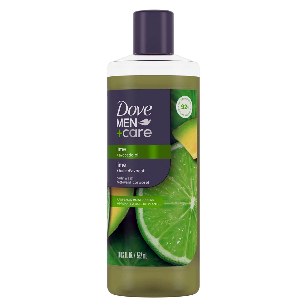 Dove Men Plus Care Body Wash with Lime and Avocado Oil Refreshes and Nourishes Skin 18Oz (532ml)
