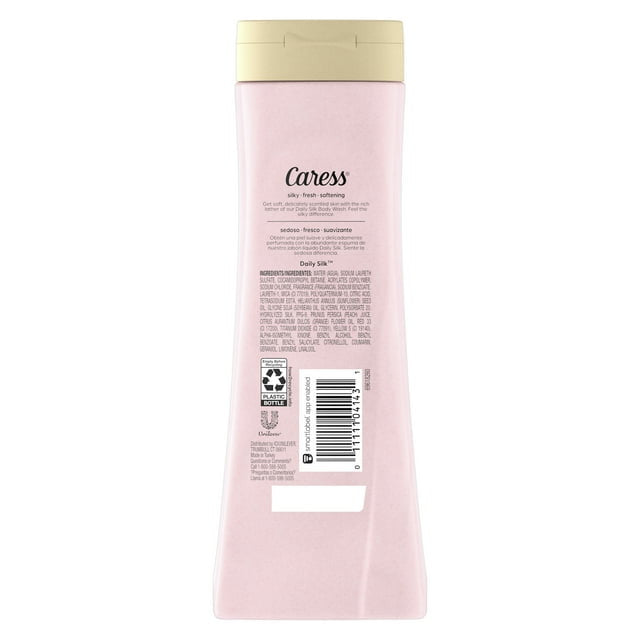 Caress Body Wash for Women, Daily Silk White Peach, for Dry Skin, 20 Oz