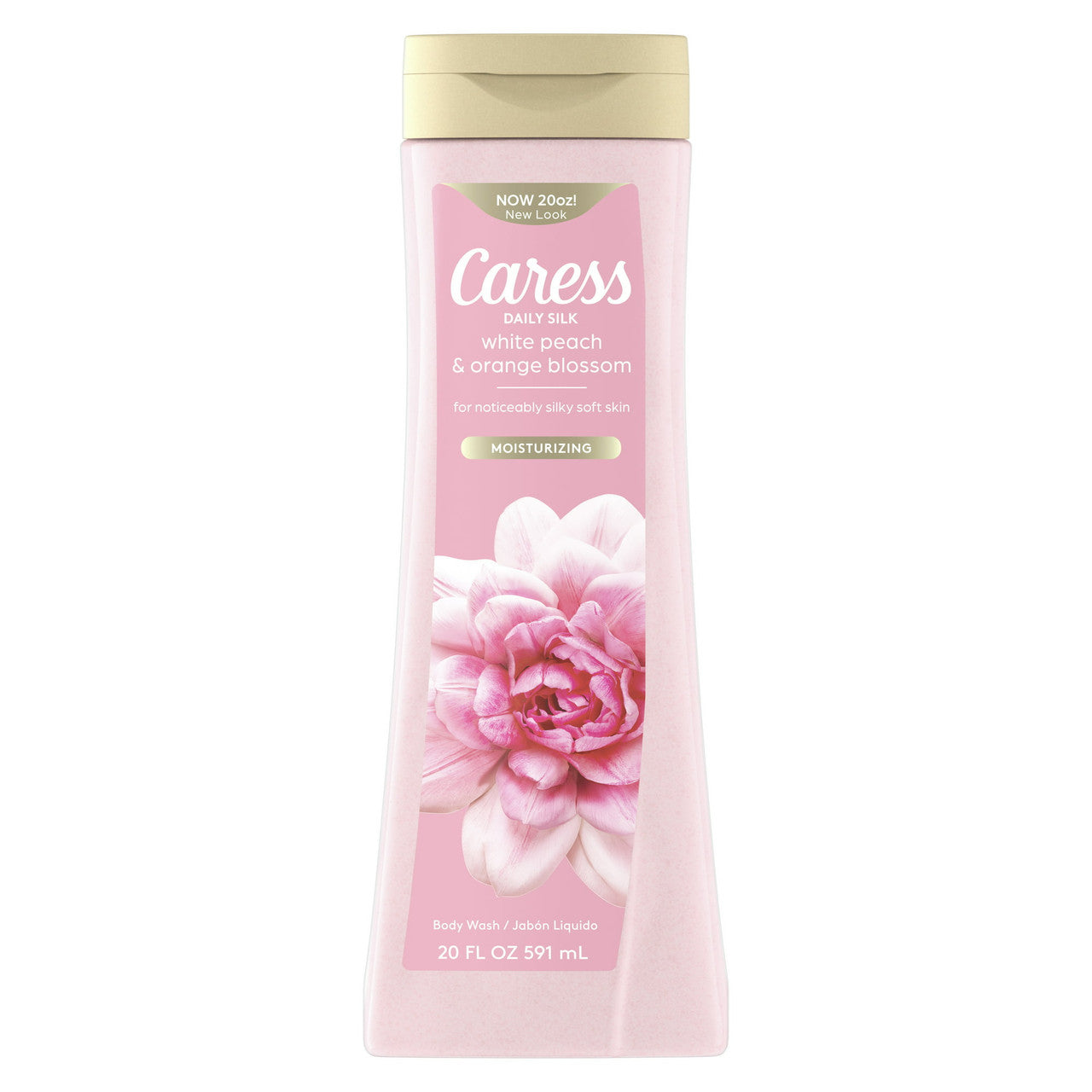 Caress Body Wash for Women, Daily Silk White Peach, for Dry Skin, 20 Oz