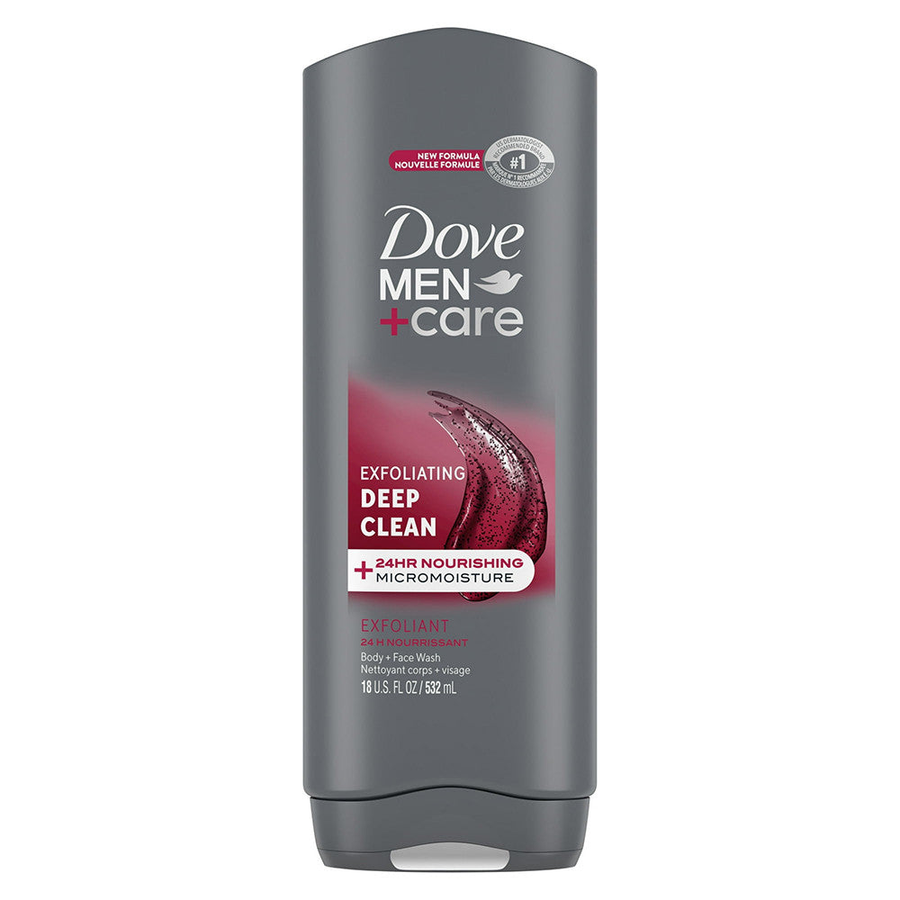 Dove Men Plus Care Exfoliating Deep Clean Body And Face Wash, 18 Oz