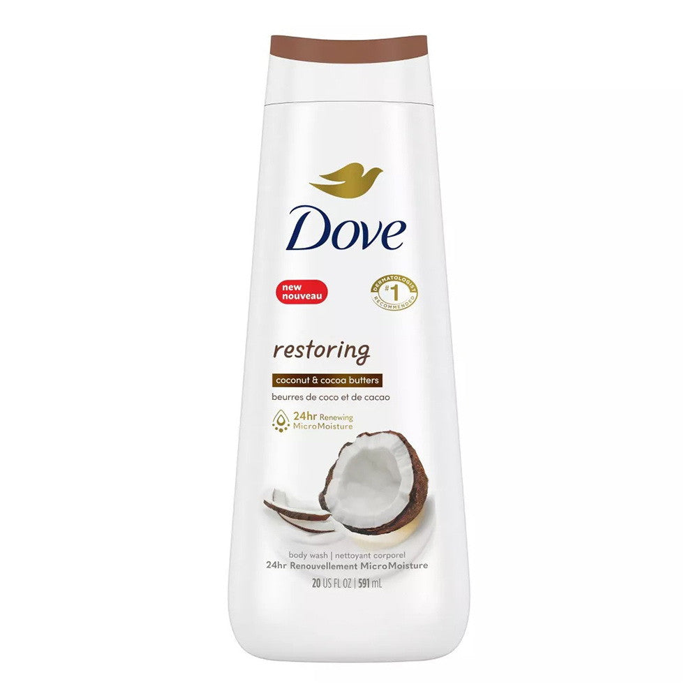 Dove Beauty Restoring Coconut Butter & Cocoa Butter Nourishing Body Wash, 20 Oz