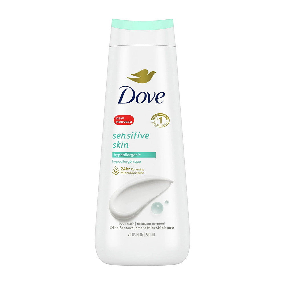Dove Body Wash For Sensitive Skin, Unscented, 20 Oz