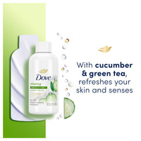 Dove Beauty Body Wash Refreshing Cucumber and Green Tea, Travel Size, 3 Oz