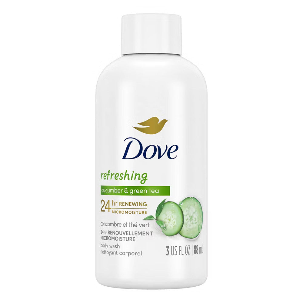 Dove Beauty Body Wash Refreshing Cucumber and Green Tea, Travel Size, 3 Oz