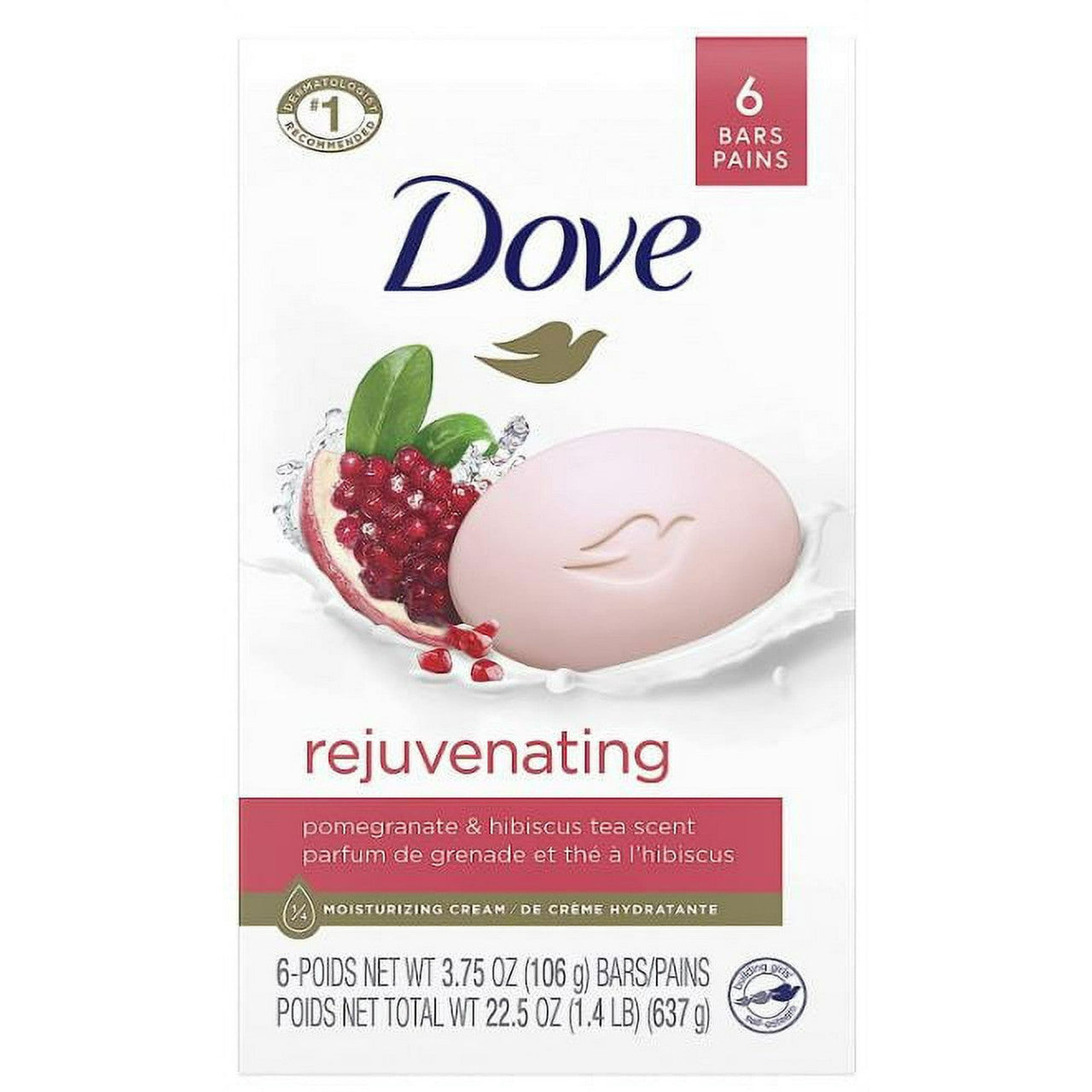 Dove Beauty Bar Gentle Skin Cleanser Rejuvenating More Moisturizing Than Bar Soap For Softer and Smoother Skin, 3.75, Oz