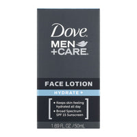 Dove Men Plus Care Face lotion Hydrate Plus with SPF 15 Sunscreen, 1.69 Oz