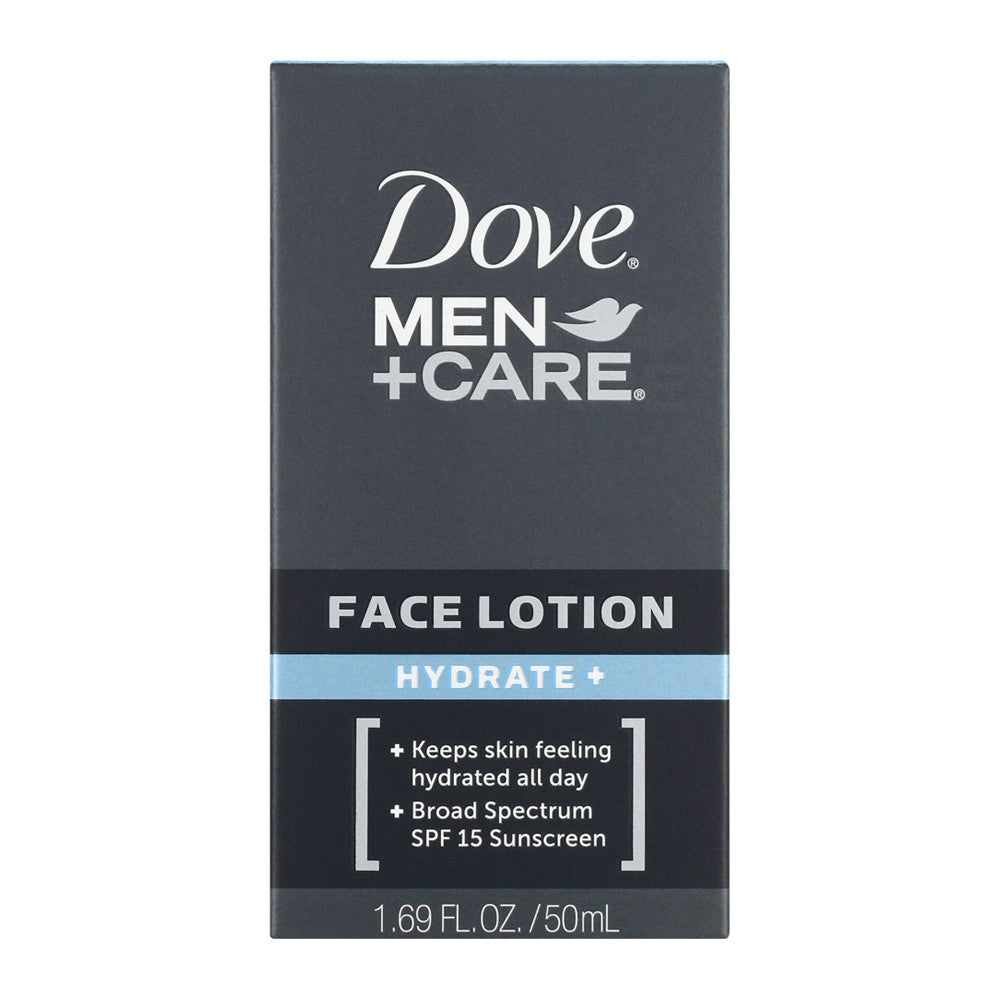 Dove Men Plus Care Face lotion Hydrate Plus with SPF 15 Sunscreen, 1.69 Oz