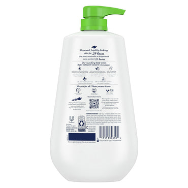 Dove Refreshing Long Lasting Gentle Body Wash, Cucumber and Green Tea, 30.6 Oz