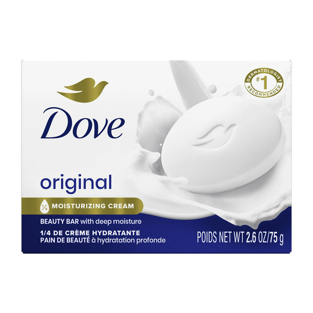 Dove White Bar Soap With Skin Moisturizing Cream, 2.6 Oz