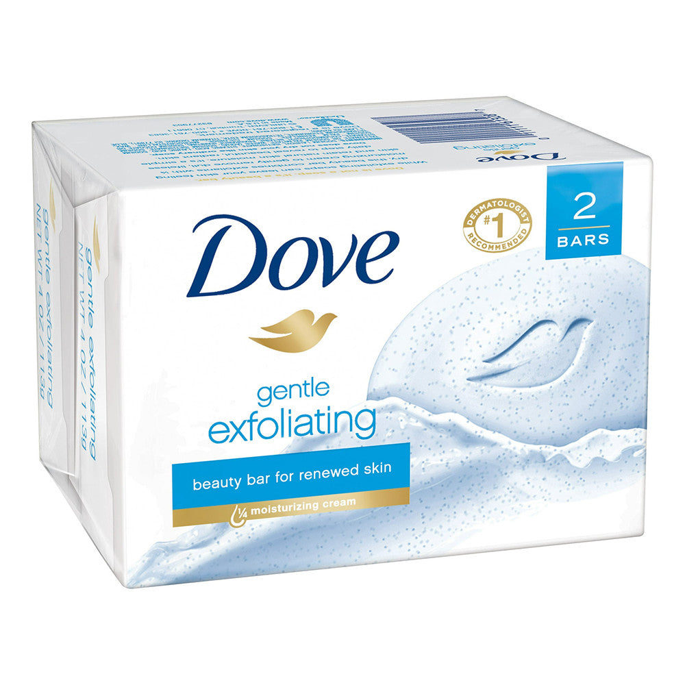 Dove Moisturizing Lotion Gentle Exfoliating Beauty Bar Soap, 2 Ea, 4.25 Oz