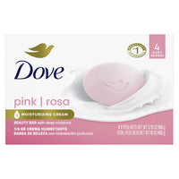 Dove Pink Rosa Moisturizing Cream Beauty Bar Soap, 4 Ea, 3.75 Oz