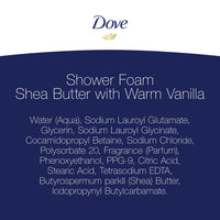 Dove Shea Butter and Warm Vanilla Shower Foam Body Wash, 13.5 Oz