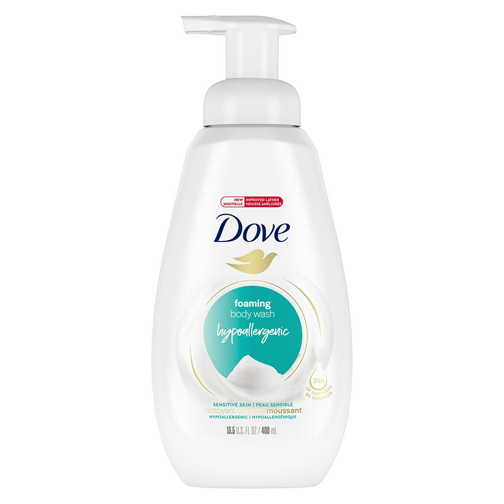 Dove Beauty Instant Foaming Sensitive Skin Body Wash, 13.5 Oz