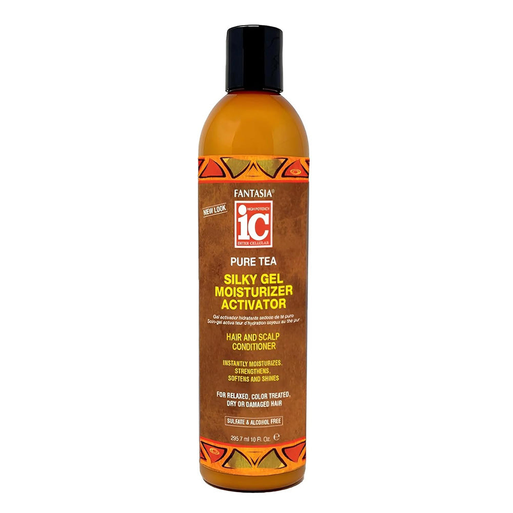 Fantasia IC Pure Tea Silky Gel Moisturizer Activator for Relaxed Color Treated Dry or Damaged Hair 10Oz (295.7ml)