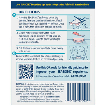 Sea Bond Upper Denture Adhesive Wafers, Original, 30 Ea