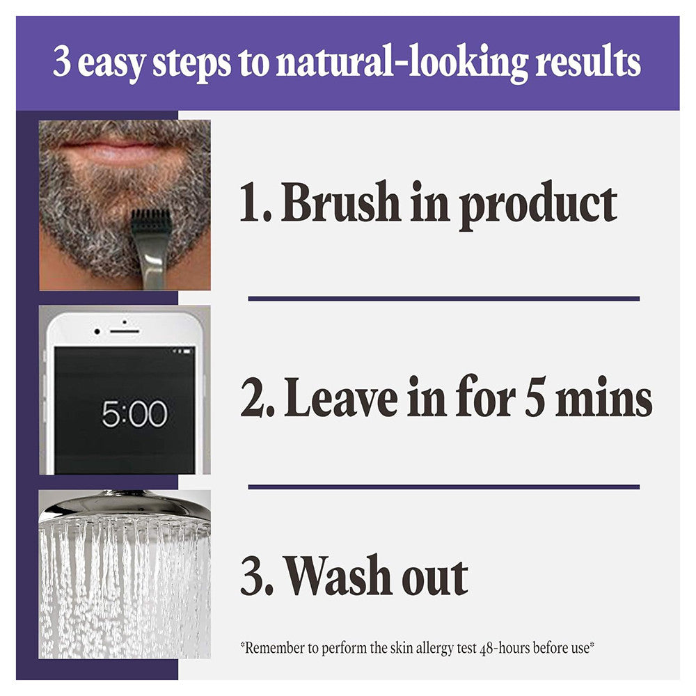 Just For Men Touch of Gray Mustache and Beard Hair Color, Dark Brown and Black, 1 Ea