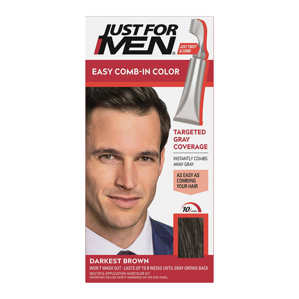 Just For Men Autostop Foolproof Hair Color Kit, Darkest Brown, 1 Ea