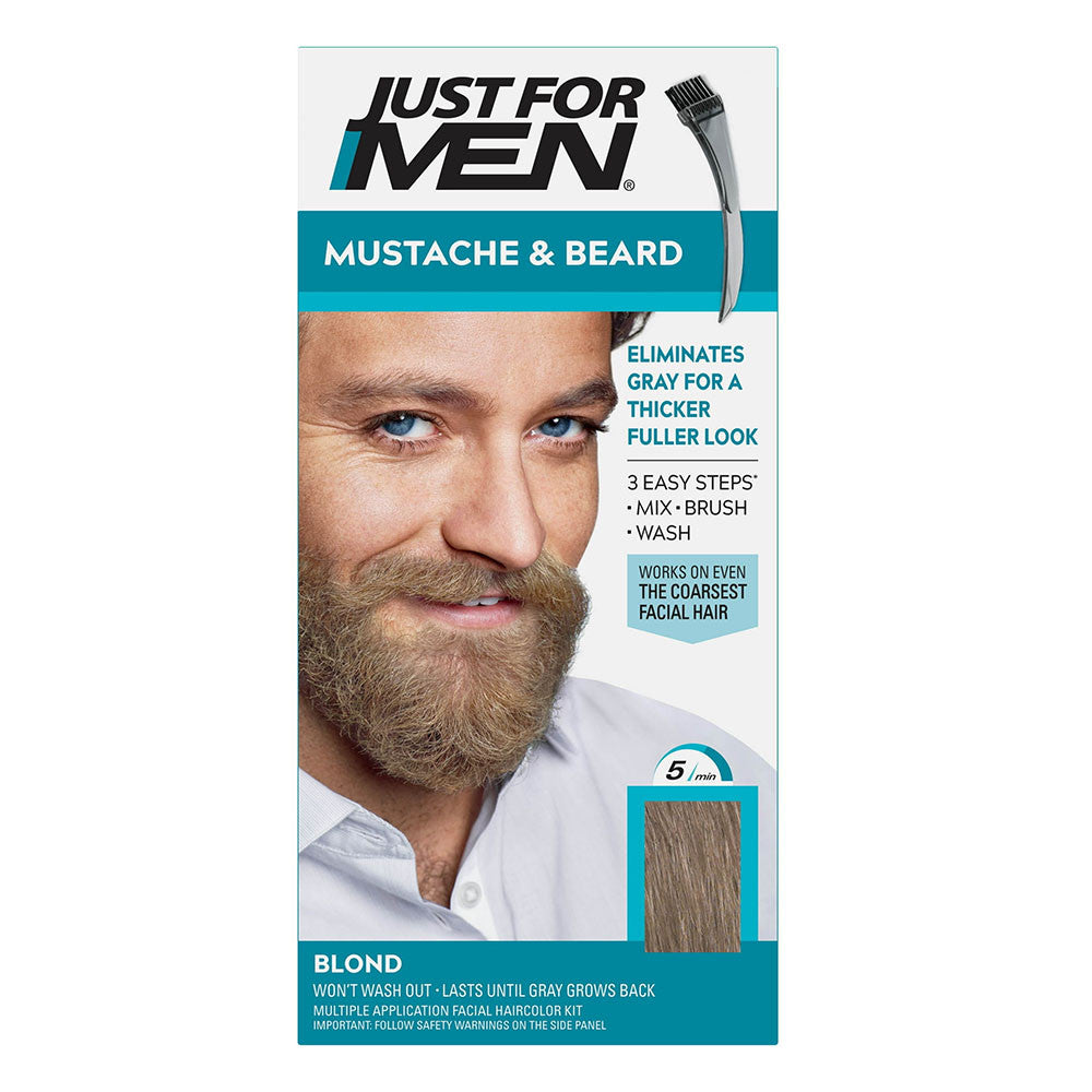 Just For Men Mustache and Beard Brush-In Color Gel, Blond M-10/15, 1 Ea