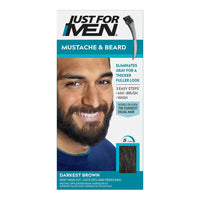 Just For Men Brush-In Color Gel For Mustache, Darkest Brown - Kit