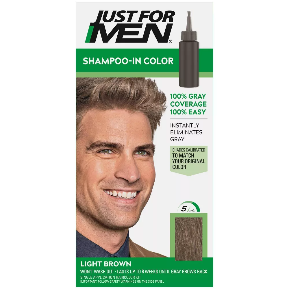 Just For Men Shampoo-In Hair Color, Light Brown, 1 Ea