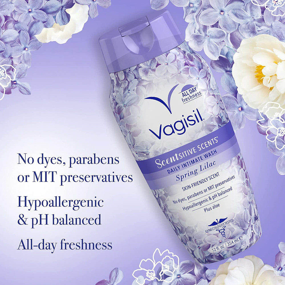 Vagisil Sensitive Scents Feminine Wash, Spring Lilac Scent, 12 Oz
