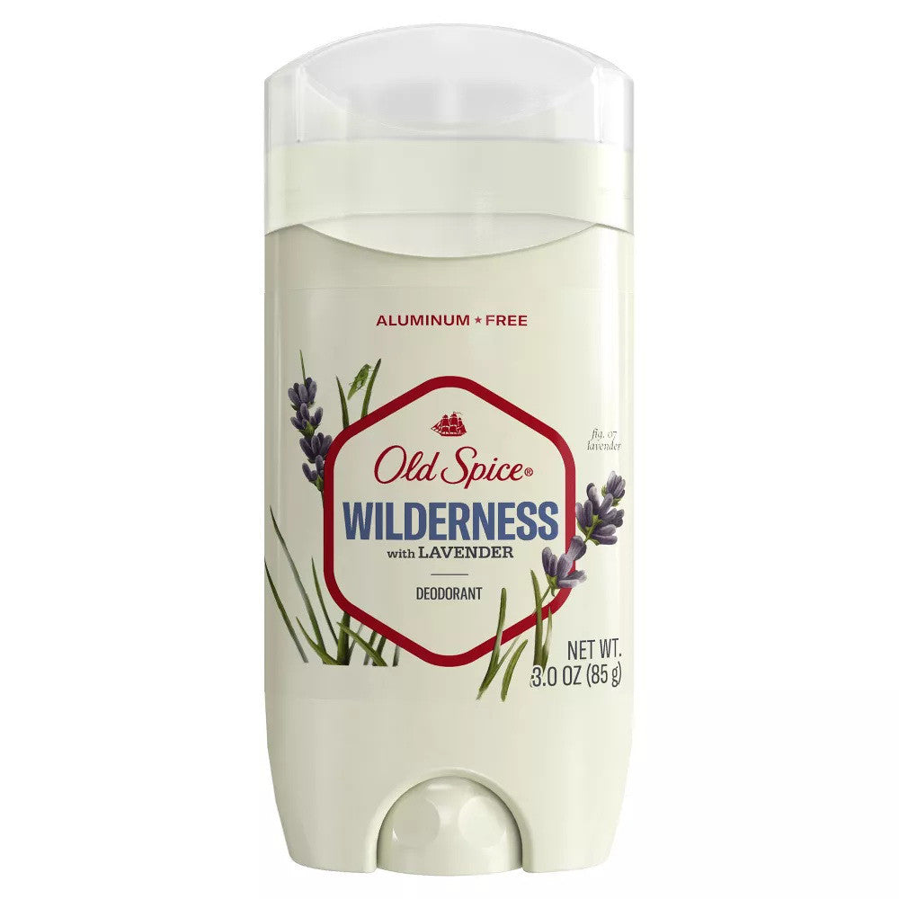 Old Spice Aluminum Free Deodorant Solid Wildnerness with Lavender, 3 Oz