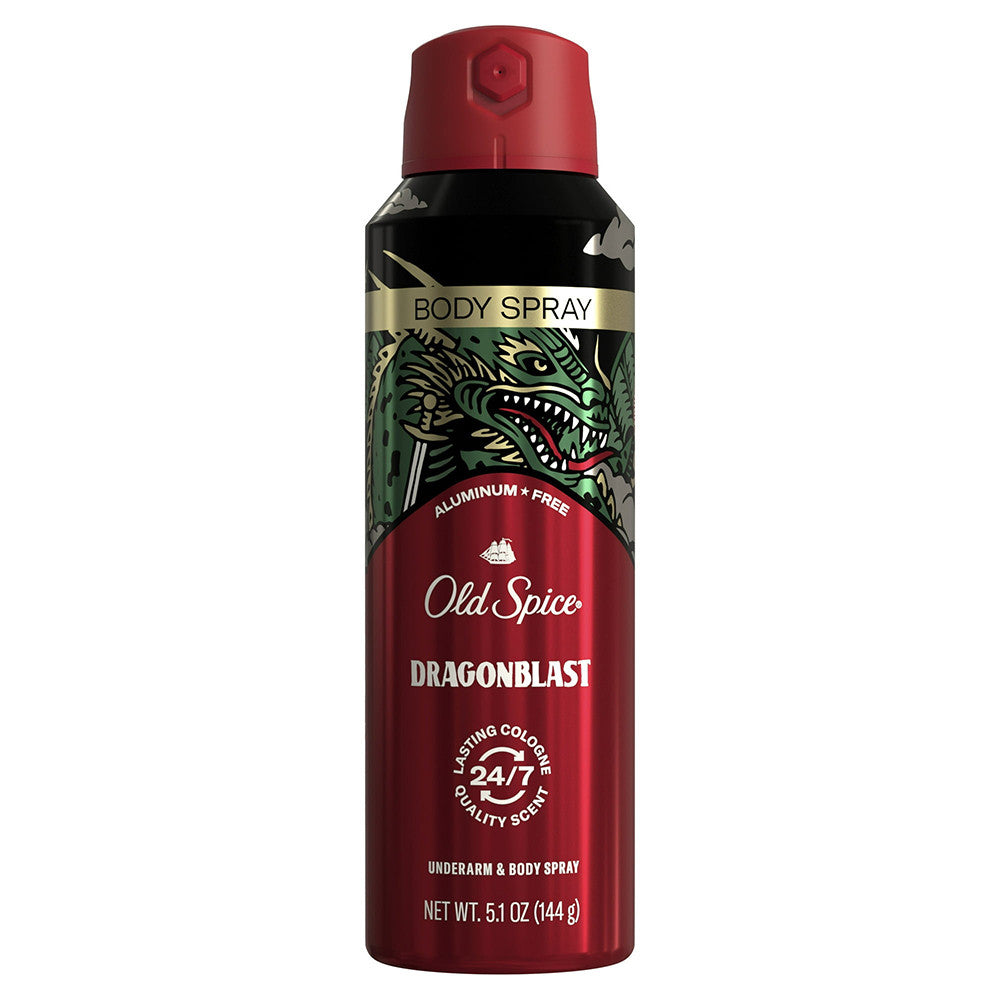 Old Spice Dragonblast Aluminum Free Underarm Body Spray for Men, 5.1 Oz