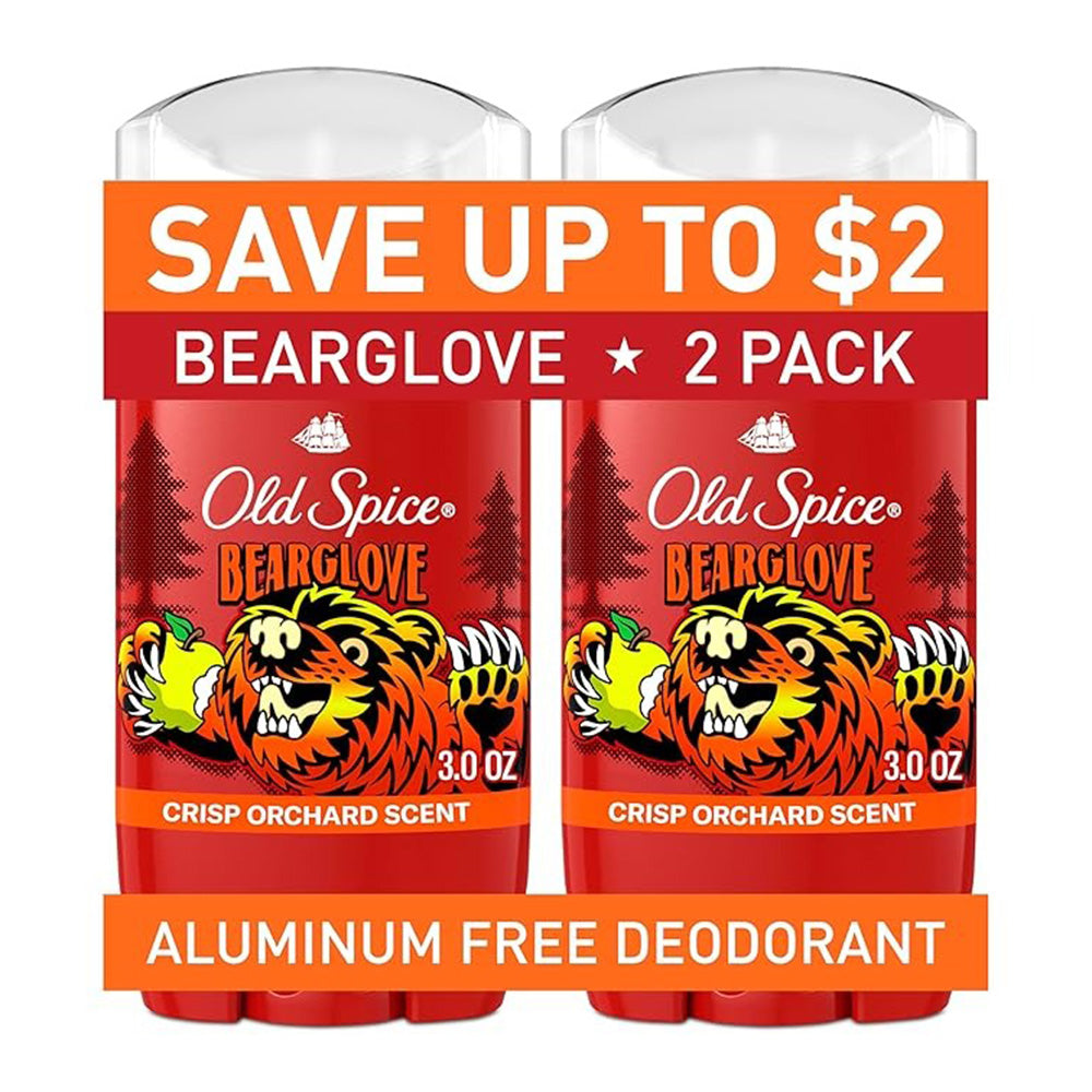 Old Spice Wild Collection Deodorant Bearglove Scent 3Oz, Pack of 2