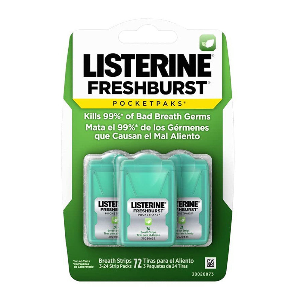 Listerine Freshburst Pocketpaks Bad Breath Strips, 72 Ea