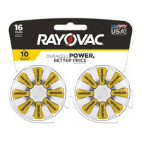Rayovac Size 10 Hearing Aid Battery, 16 Ea