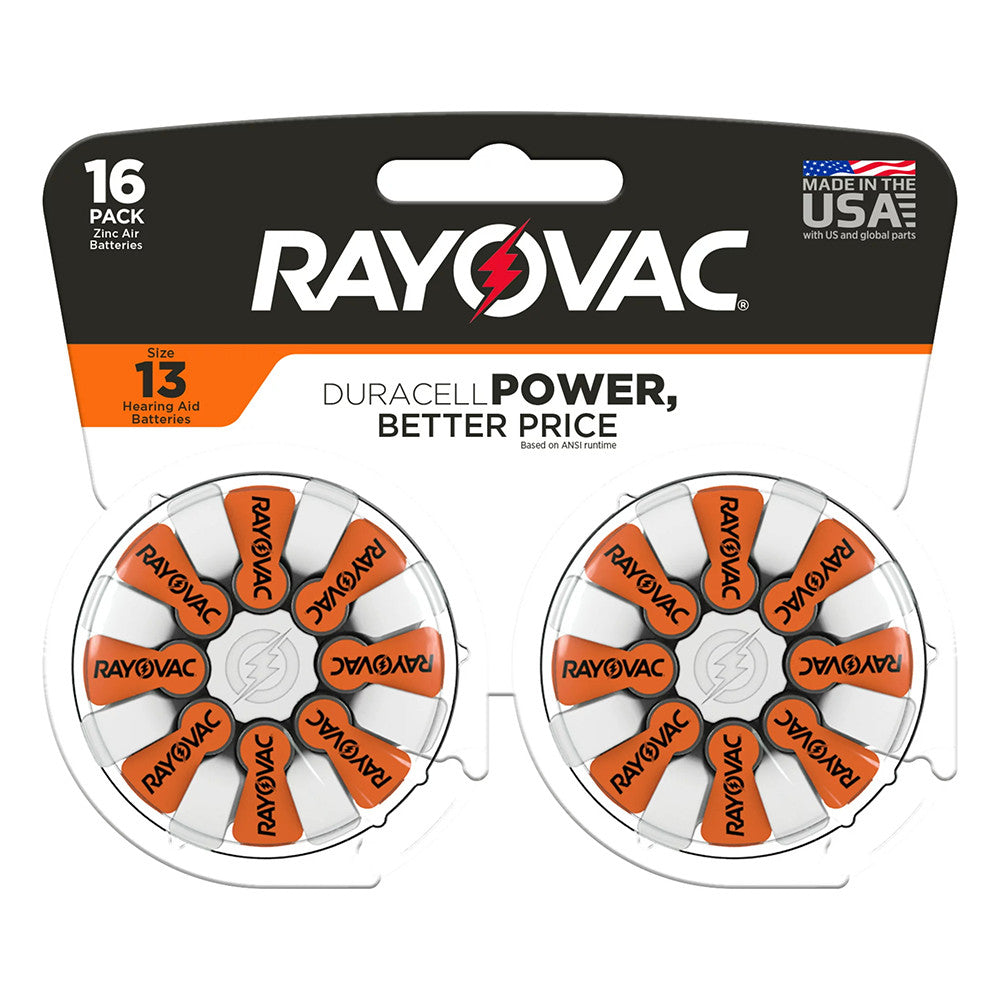 Rayovac Size 13 Hearing Aid Batteries, 16 Count