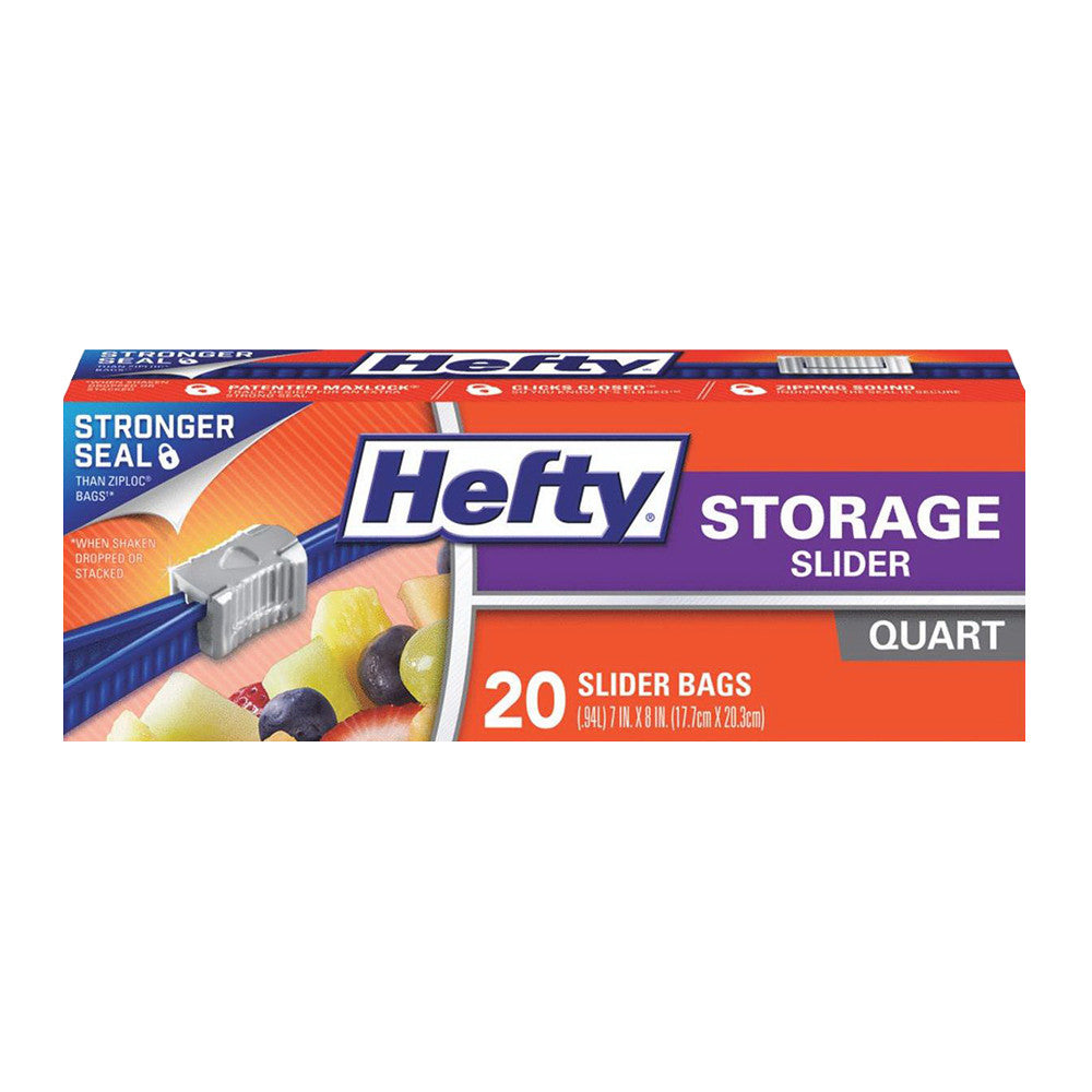 Hefty Slider Quart Size Storage Bags, 20 Ct