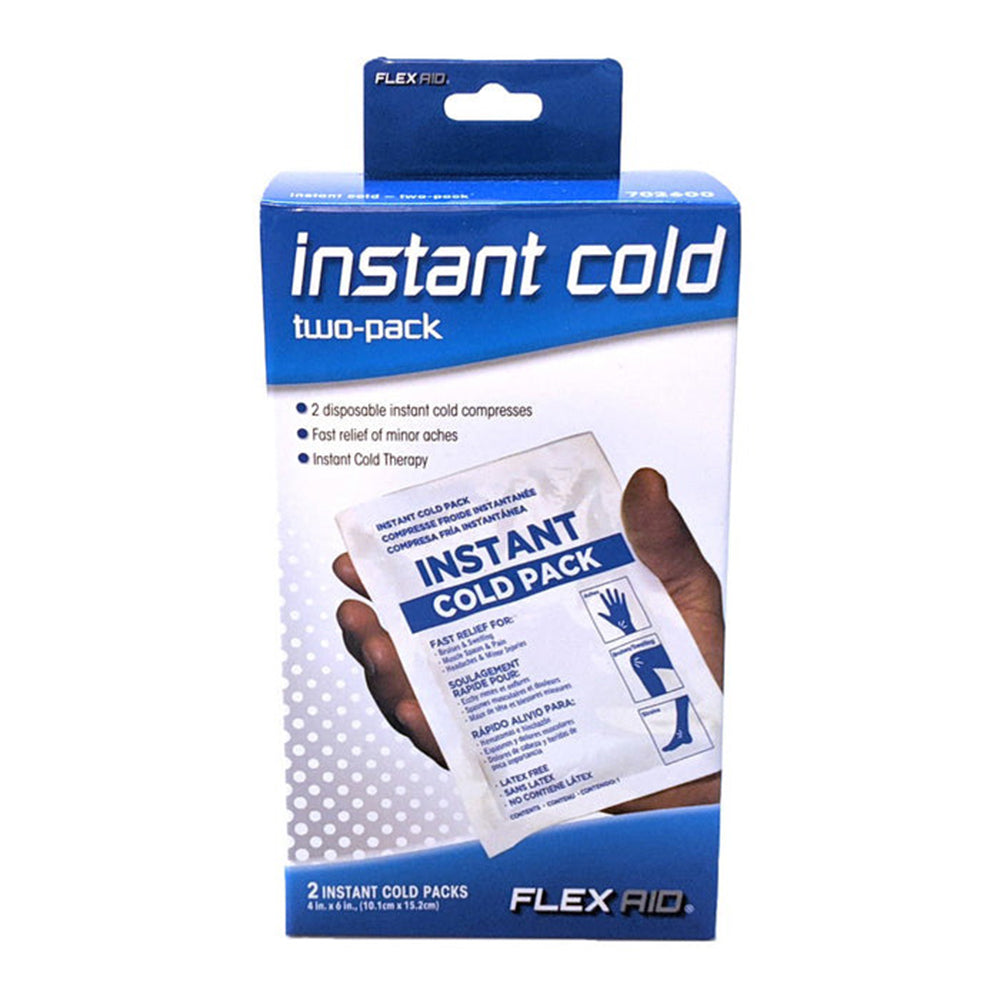 Flex Aid Instant Cold Packs for Reducing Pain and Swelling from Injuries 2Ea