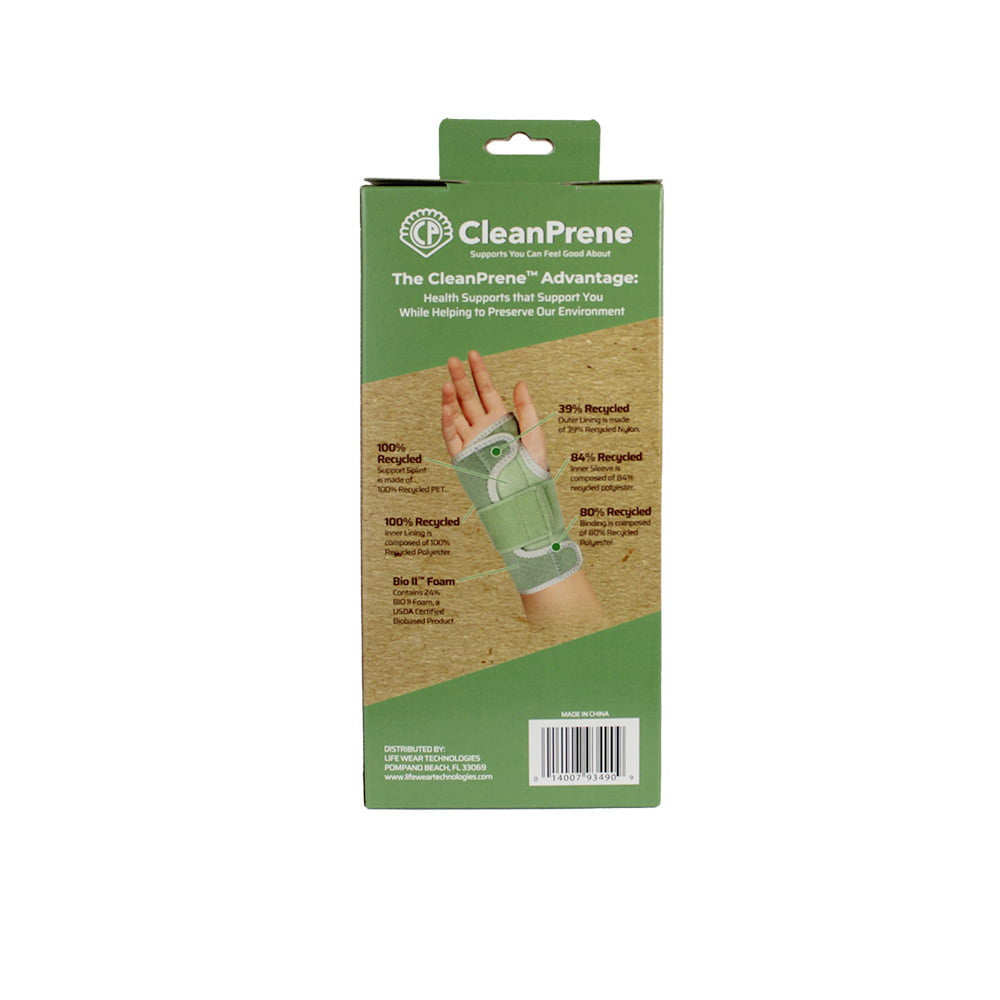 CleanPrene Wrist Splint, Sustainable, Biobased Support, One Size, 1 Ea