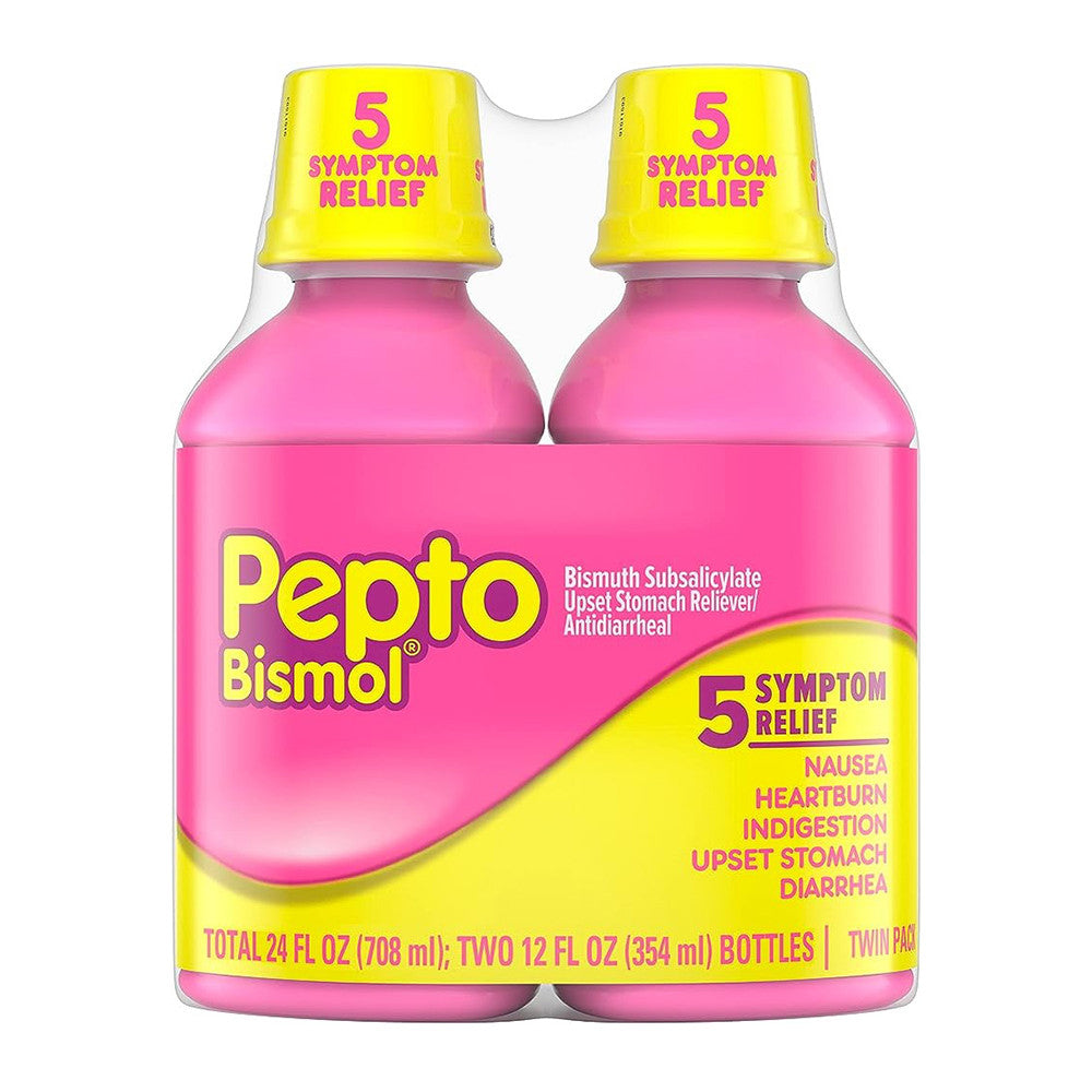 Pepto Bismol 5 Symptom Relief Liquid Pack Of 2, Original, 24 Oz