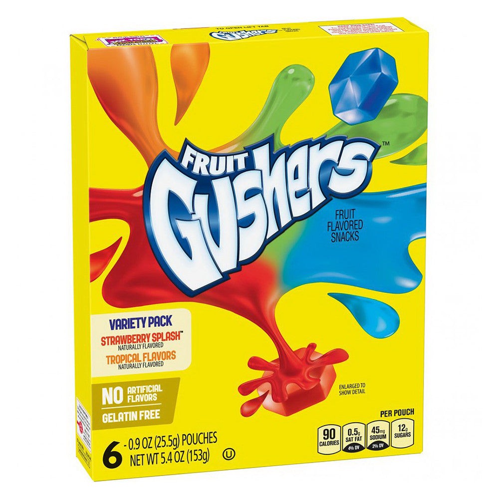Gushers Fruit Flavored Snacks, Tropical, Gluten Free, 0.8 Oz/ 6 Ea